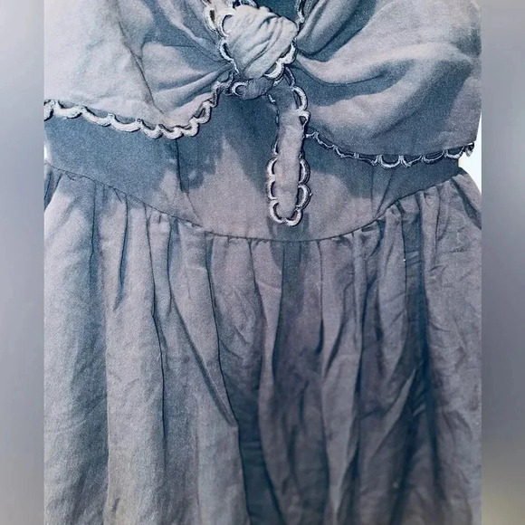 JUDITH MARCH TIE FRONT STRAPLESS A LINE PLEATED ZIP UP MINI DRESS IN BLSCK M - Picture 15 of 16